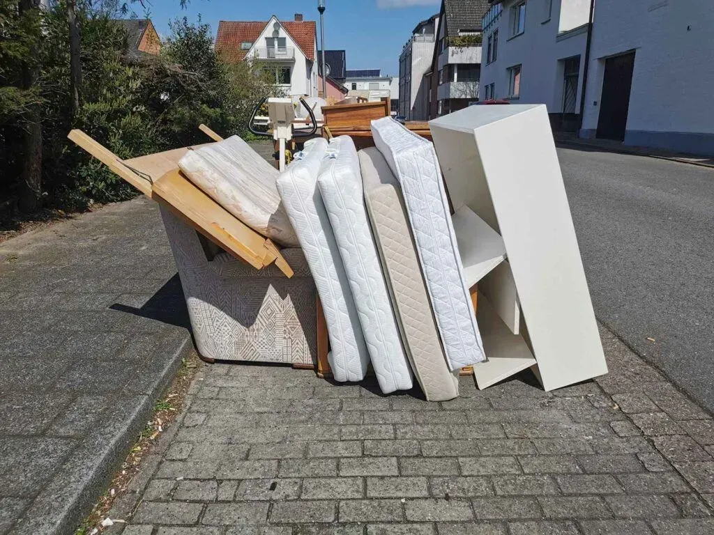Discarded mattresses collected for disposal